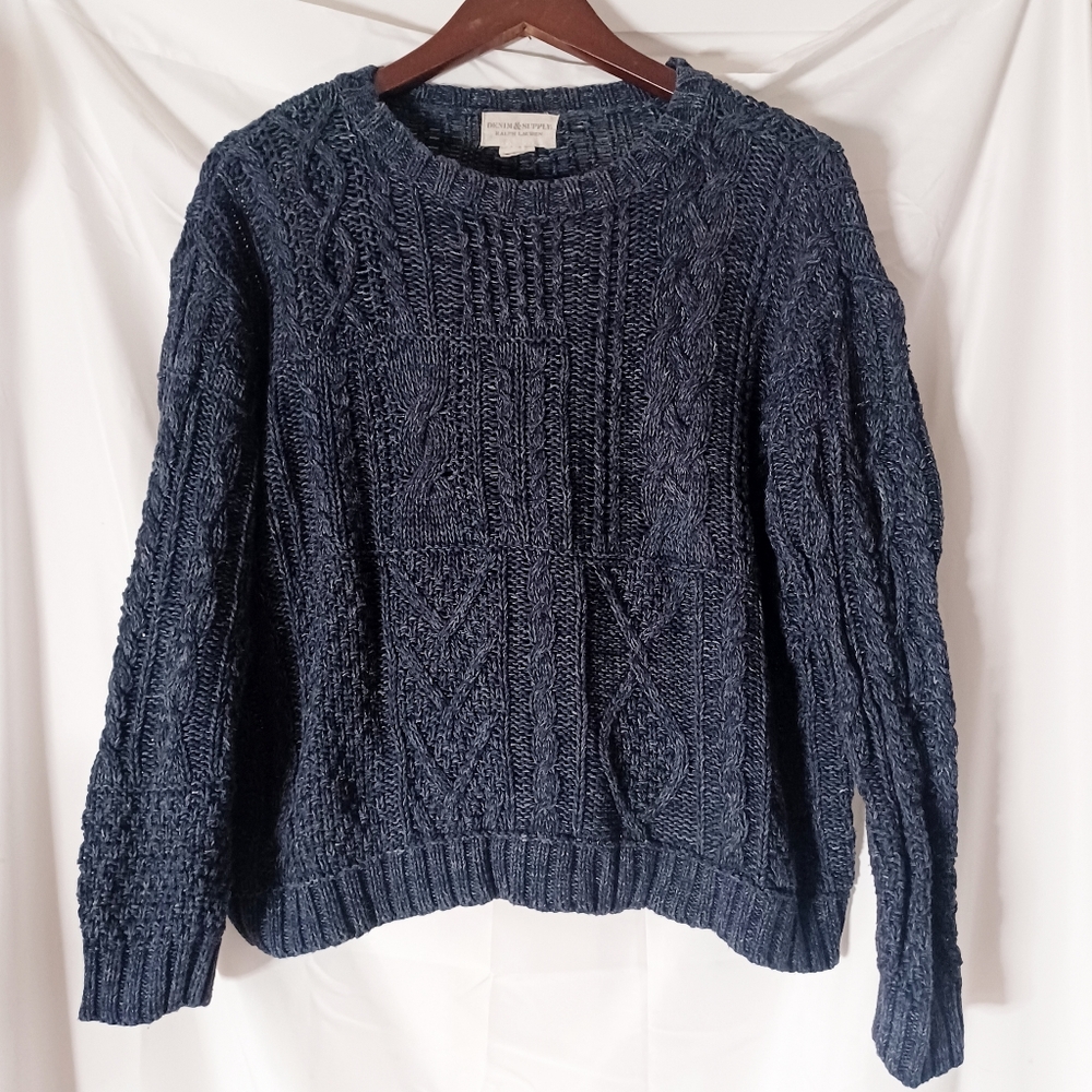 Denim & Supply Ralph Lauren Navy Cable Knit Sweater
